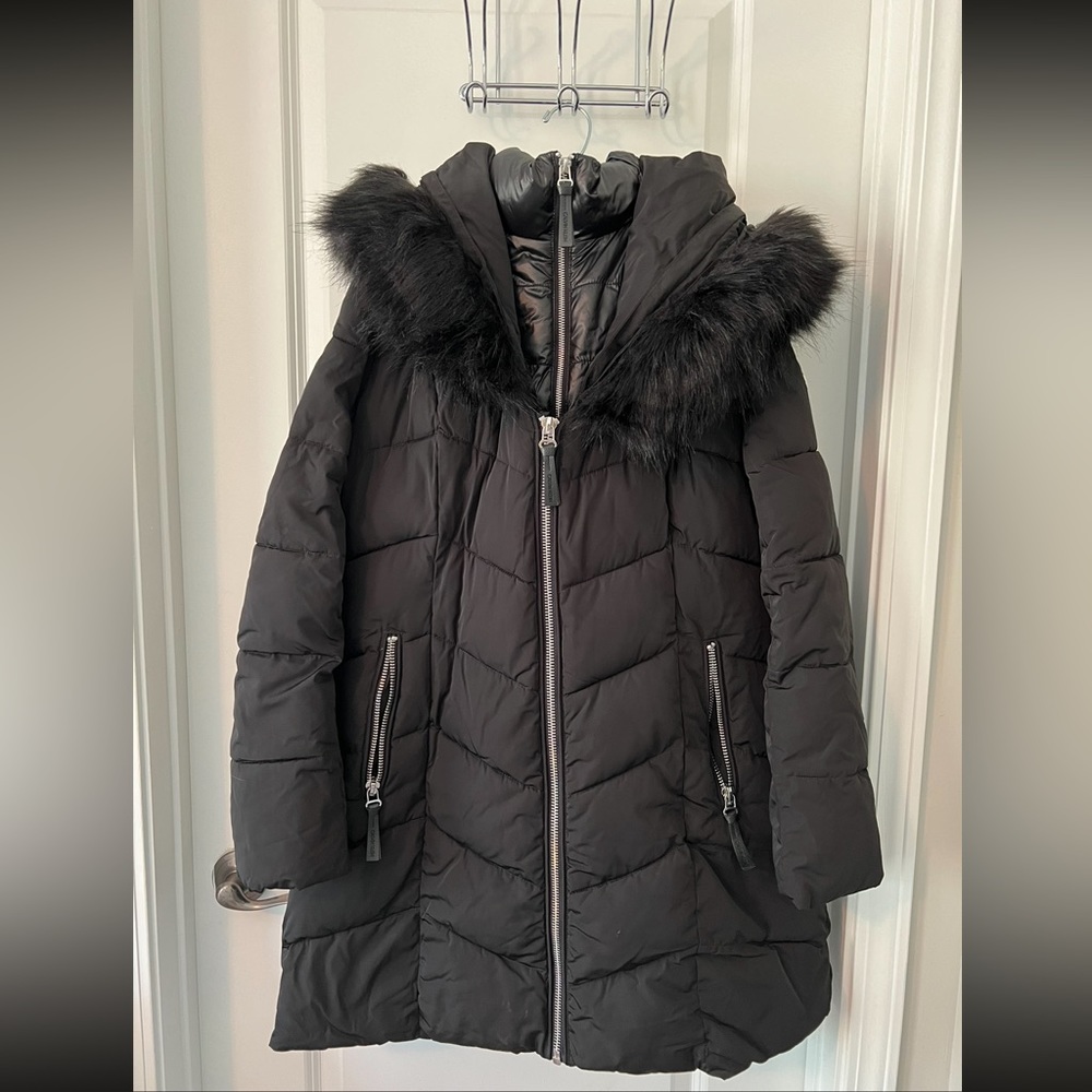 Calvin Klein Winter Puffer Coat w/ Faux Fur Hood